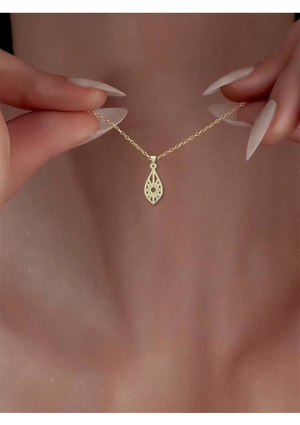 14 Ayar Altın Gözyaşı Damlası Kolye Ucu 0.5 Gr, KC11599 Kodlu