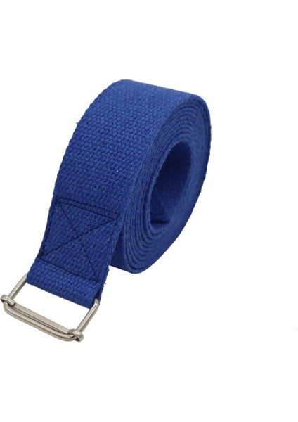 Pamuklu Ayar Tokalı Saksı Mavisi 250 cm Yoga Kemeri