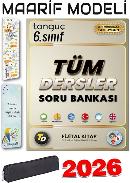 6. Sınıf Tüm Dersler Soru Bankası -Kalemlik, Karton Ayraç ve Cetvel