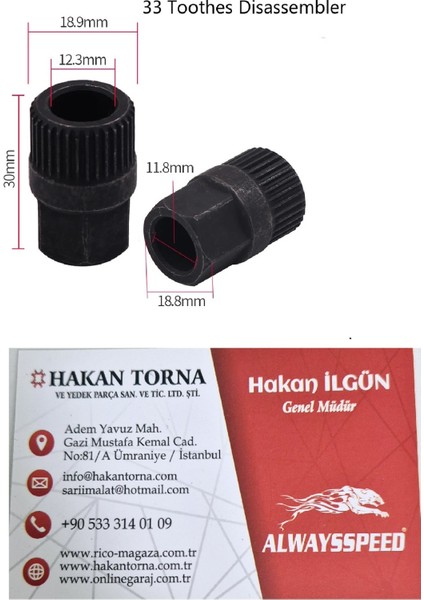 Ht Rico 1/2 Alternatör Kasnak Sökme Lokması