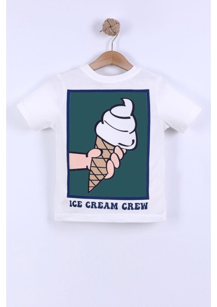Erkek Çocuk Dondurma Baskılı Pamuklu Tshirt ve Çizgili Şort Alt Üst Takım fiyatları