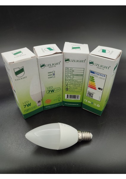 LED Ampul (E.14) Mum Ampul.günışığı Renkte (7.watt=60.watt) (4.adetli Paket)