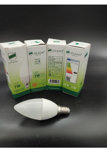 LED Ampul (E.14) Mum Ampul.günışığı Renkte (7.watt=60.watt) (4.adetli Paket)