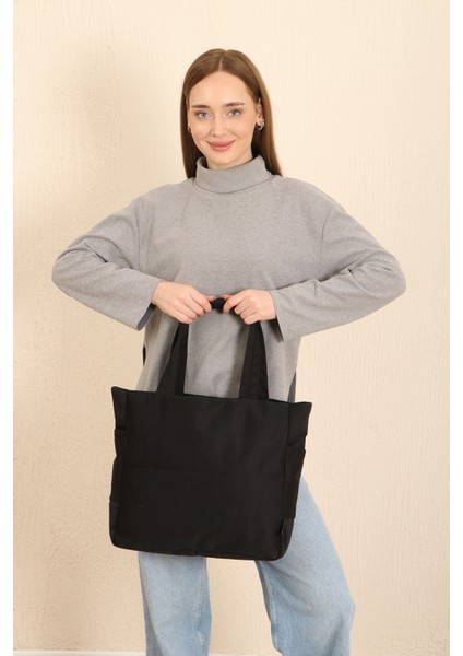 Siyah U25 Kanvas Kumaş, 3 Bölmeli, Fermuarlı, Yan Cep Detaylı ,askılı ,el, Kol ve Omuz Çantası fiyatları