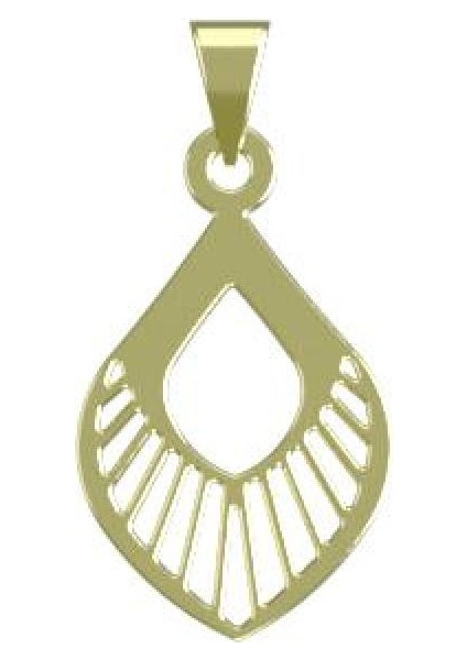 14 Ayar Altın Gözyaşı Damlası Kolye Ucu 0.5 Gr, KC10581 Kodlu