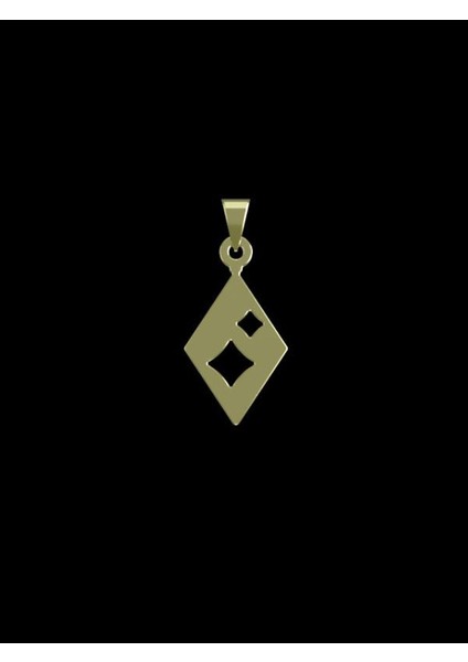 14 Ayar Altın Eşkenar Dörtgen Kolye Ucu 0.5 Gr, KC11038 Kodlu
