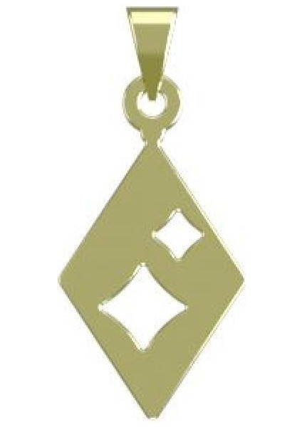 14 Ayar Altın Eşkenar Dörtgen Kolye Ucu 0.5 Gr, KC11038 Kodlu