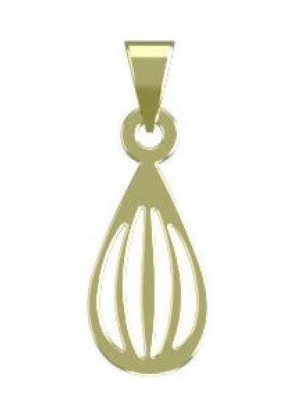 14 Ayar Altın Gözyaşı Damlası Kolye Ucu 0.5 Gr, KC10529 Kodlu