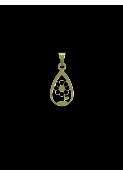 14 Ayar Altın Çiçek Kolye Ucu 0.5 Gr, KC11749 Kodlu