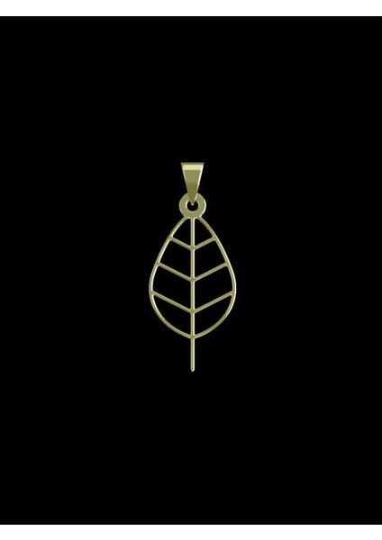 14 Ayar Altın Yaprak Kolye Ucu 0.5 Gr, KC15866 Kodlu