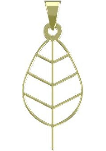 14 Ayar Altın Yaprak Kolye Ucu 0.5 Gr, KC15866 Kodlu