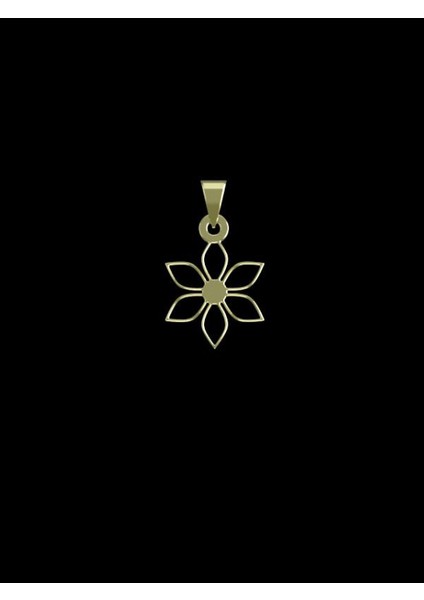 14 Ayar Altın Çiçek Kolye Ucu 0.5 Gr, KC12571 Kodlu