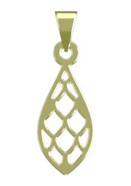 14 Ayar Altın Gözyaşı Damlası Kolye Ucu 0.5 Gr, KC10825 Kodlu