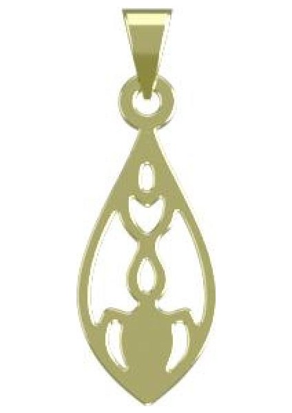 14 Ayar Altın Gözyaşı Damlası Kolye Ucu 0.5 Gr, KC10840 Kodlu