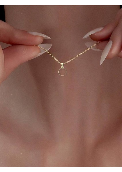 14 Ayar Altın Daire Kolye Ucu 0.5 Gr, KC14630 Kodlu