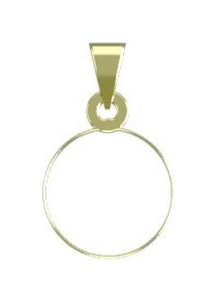 14 Ayar Altın Daire Kolye Ucu 0.5 Gr, KC14630 Kodlu