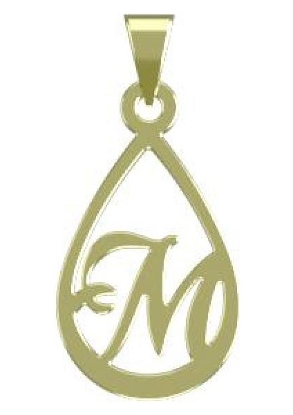 14 Ayar Altın M Harfi Kolye Ucu 0.5 Gr, KC11236 Kodlu