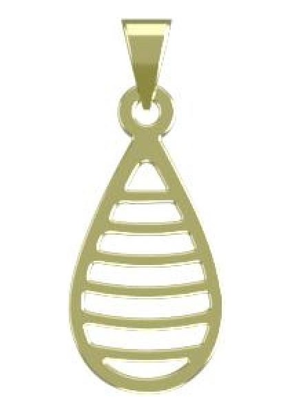 14 Ayar Altın Gözyaşı Damlası Kolye Ucu 0.5 Gr, KC11785 Kodlu