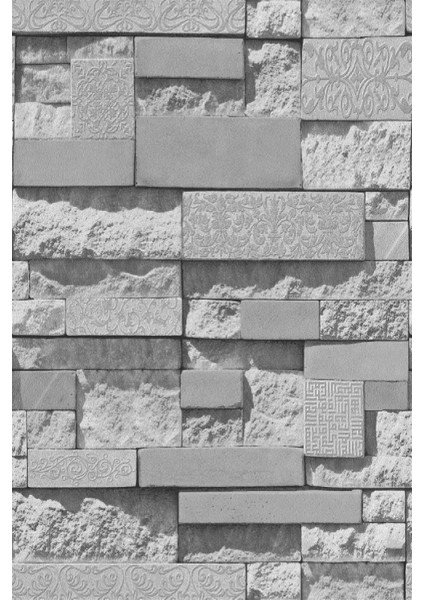Şık Taş Desenli Duvar Kağıdı 5 M², Gri Renkli, Zarif ve Modern Tasarım fiyatları