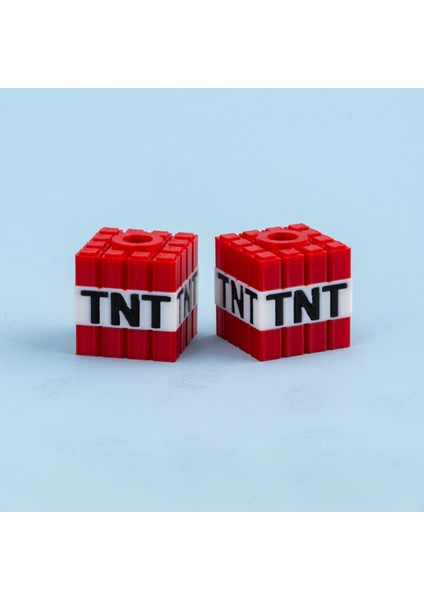 Minecraft Temalı 2’li Kırmızı Blok Tasarımlı Mumluk – Doğum Günü Pastası Için indirimleri