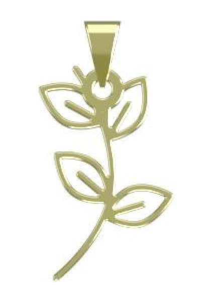 14 Ayar Altın Yaprak Kolye Ucu 0.5 Gr, KC15988 Kodlu
