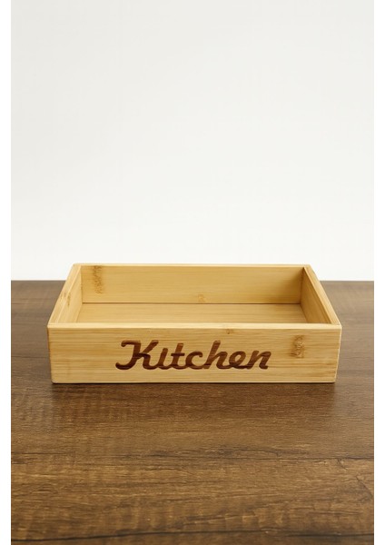 Bambu Mutfak Tezgah Üstü Çok Amaçlı Düzenleyici - Saklama Kutusu- Organizer 22 cm x 11 cm fiyatları