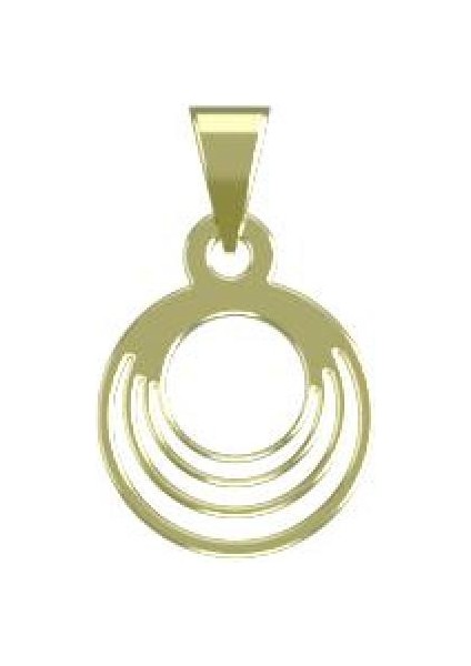 14 Ayar Altın Daire Kolye Ucu 0.5 Gr, KC10456 Kodlu