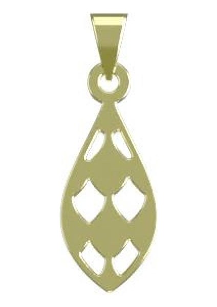 14 Ayar Altın Gözyaşı Damlası Kolye Ucu 0.5 Gr, KC11582 Kodlu