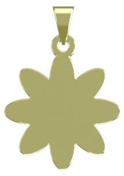 14 Ayar Altın Çiçek Kolye Ucu 0.5 Gr, KC12407 Kodlu