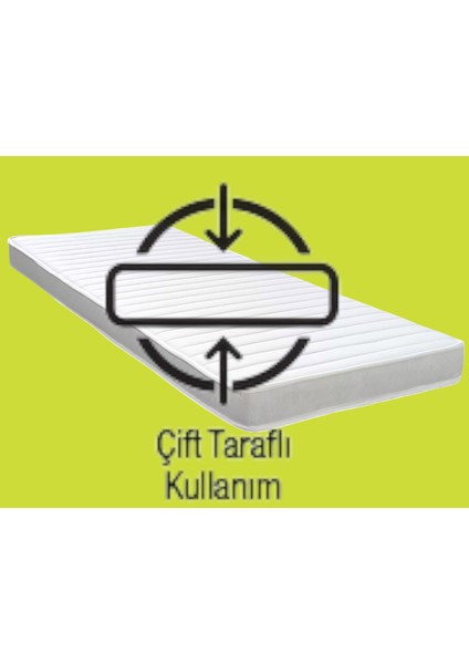 Full Ortopedik | 30 DNS Sünger Yatak | 80x180x12 cm | Yaysız | Gıcırtısız | Çift Yönlü | Orta Sert