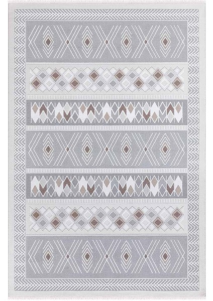 Dalida 3214A Yumuşak Dokulu Iskandinav Desenli Gri Krem Salon, Mutfak, Oturma, Çocuk Oda Halısı