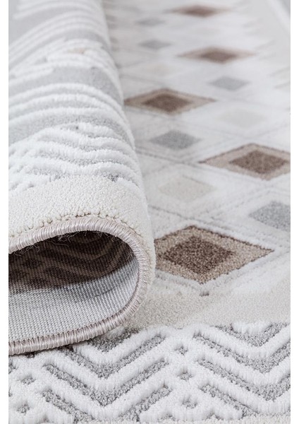 Dalida 3214A Yumuşak Dokulu Iskandinav Desenli Gri Krem Salon, Mutfak, Oturma, Çocuk Oda Halısı fırsatları