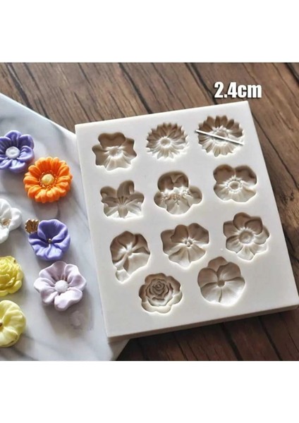 Çoklu Çiçek Cenneti Mum ve Şeker Hamuru Için Silikon Kalıp, Beyaz modelleri
