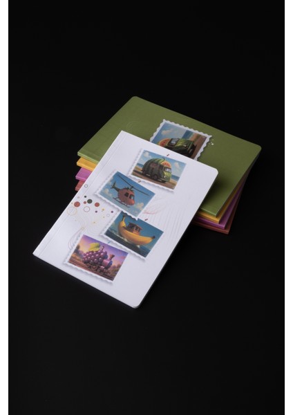 Meyve Araçlar 5'li Defter Seti - Çizgisiz - Her Biri 56 Sayfa - 14X20CM - Iplik Dikişli Cilt modelleri