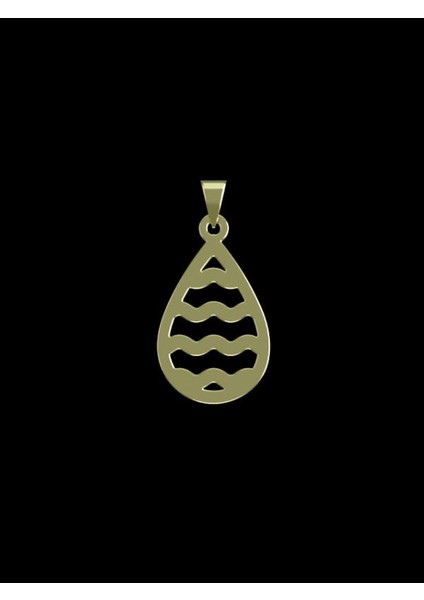 14 Ayar Altın Gözyaşı Damlası Kolye Ucu 0.5 Gr, KC11492 Kodlu