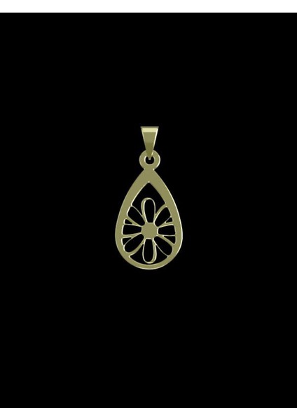 14 Ayar Altın Çiçek Kolye Ucu 0.5 Gr, KC11752 Kodlu