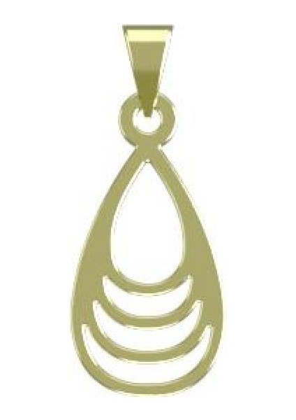 14 Ayar Altın Gözyaşı Damlası Kolye Ucu 0.5 Gr, KC12680 Kodlu