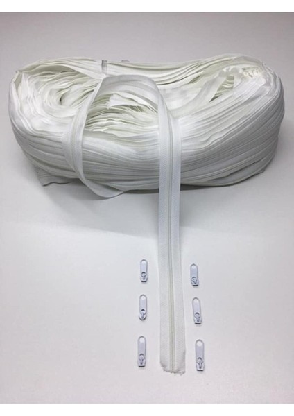 Beyaz Fermuar 200 Metre Başlıksız Elçelksiz Kalıp Tip Tip 5
