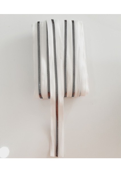 Metal Diş Metrelik Fermuar -Beyaz 1 Metre