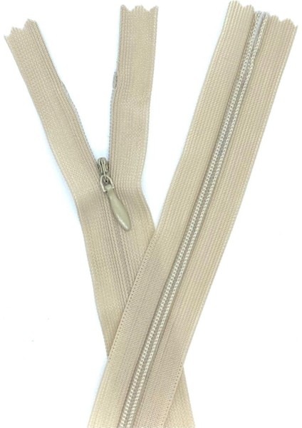 18 cm Sütlü Kahve Rengi Gizli Fermuar 10 Adet