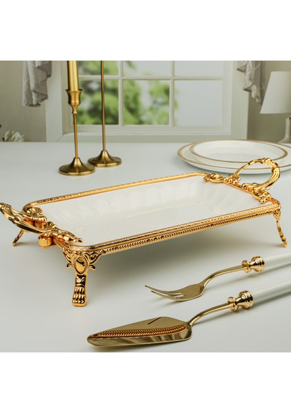 Elegance Dikd.sunum Tabak Gold 41 cm