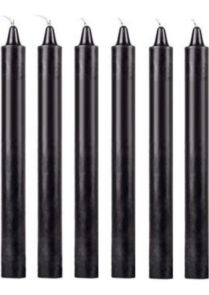 6'lı Siyah Bakkal Mum Seti, Şık ve Kullanışlı Aromatik Mumlar