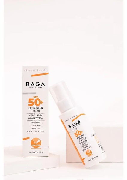 Baga Güneş Koruyucu Krem Spf 50+ Doğal Vegan Uva ve Uvb Işınlarına Karşı Koruma Güneş Kremi indirimleri