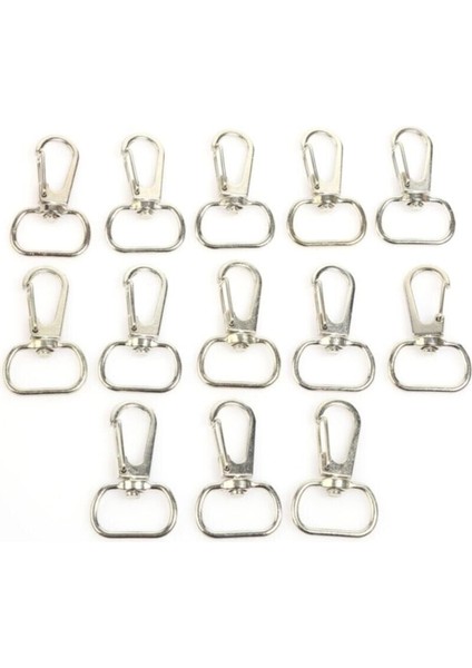 10 Adet 2cm Gümüş Telli Döner Anahtarlık Makrome Anahtarlık, Çanta Kanca