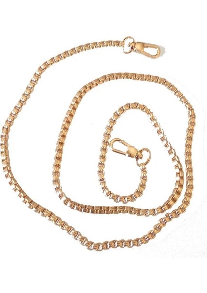 Light Gold Renk Kare Model Çanta Zinciri 120 cm