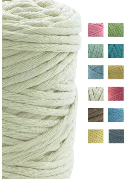 Ekru Pamuk Makrome İpi 3 mm 70 mt Duvar Süsü, Saksı Askılığı, Dıy Hobi İçin Yumuşak ve Dayanıklı