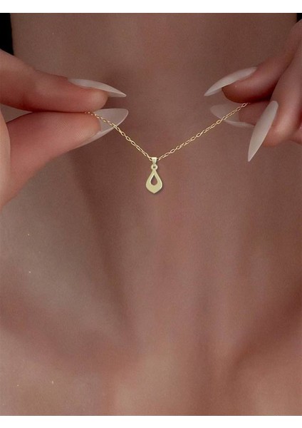 14 Ayar Altın Gözyaşı Damlası Kolye Ucu 0.5 Gr, KC12442 Kodlu