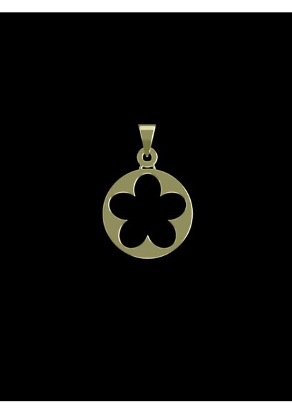 14 Ayar Altın Çiçek Kolye Ucu 0.5 Gr, KC12550 Kodlu