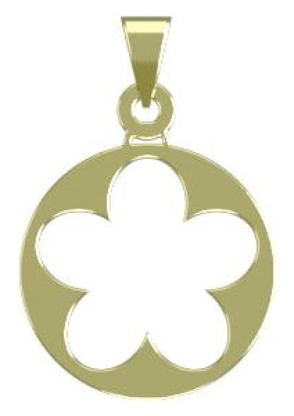 14 Ayar Altın Çiçek Kolye Ucu 0.5 Gr, KC12550 Kodlu