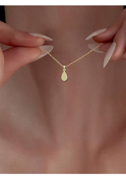 14 Ayar Altın Gözyaşı Damlası Kolye Ucu 0.5 Gr, KC12702 Kodlu